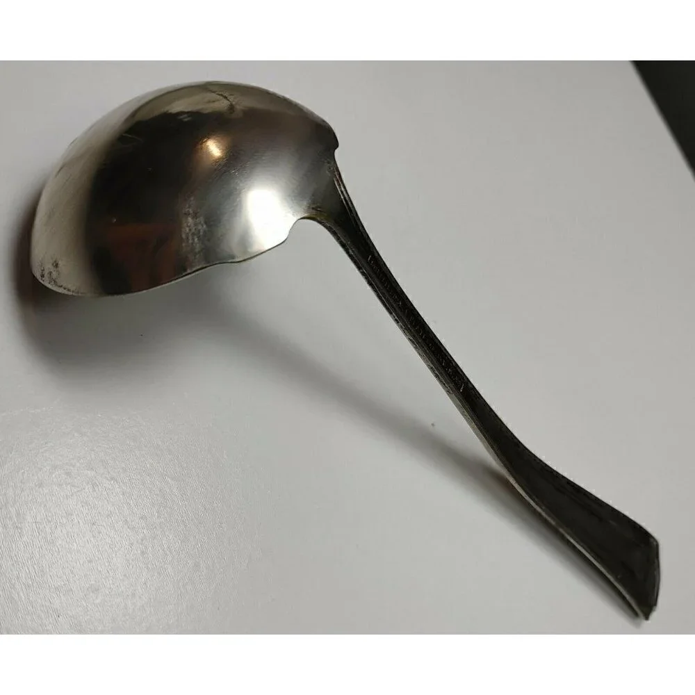 Sheffield Flatware Silverware Large English Silverplate Fiddlers Thread Ladle